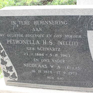 BOIS Nicolaas W.A., du 1878-1973 &amp; Petronella H.S. SCHWARTZ 1886-1967