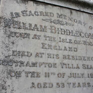 BIDDLECOMBE William -1900