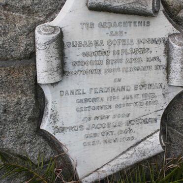 BOSMAN Daniel Ferdinand 1852-1927 &amp; Susanna Sophia nee du PLESSIS 1856-1917 :: BOSMAN Petrus Jacobus 1889-1935 