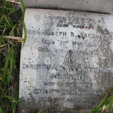 BARENSCHE John Joseph B. 1864-1908 &amp; Christina Johanna PRIEM 1869-1911