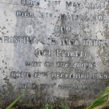 BARENSCHE Christina Johanna PRIEM 1869-1911