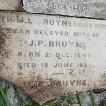 BRUYNS Elizabeth M.L. nee ADRIAANZEN 1848-1893