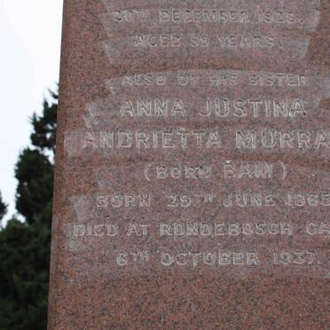MURRAY Anna Justina Andrietta nee BAM 1865-1937
