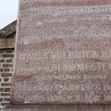 BAM Maria Fredrica nee VAN BLOMMESTEIN  1835-1902