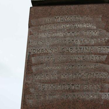BAM Mariana Sophia Antoinette -1900 :: BAM Johanna Christina -1907 :: BAM Maria Margaritha Elizabeth -1915