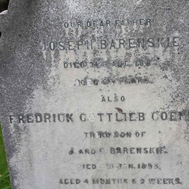BARENSKIE Joseph -1887 :: BARENSKIE Fredrick Gottlieb Coenraad -1895