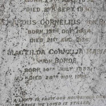 BONDE, von :: WHITCNER