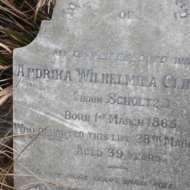 CLINGHAM Andrika Wilhelmina nee SCHOLTZ 1865-1904