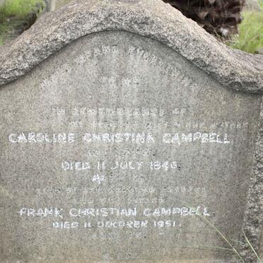 CAMPBELL Frank Christian -1951 &amp; Caroline Christina -1946 