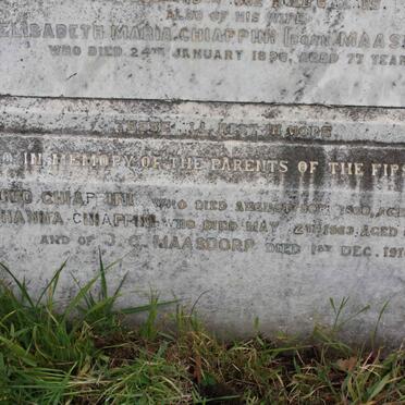CHIAPPINI Elisabeth Maria nee MAASDORP-1896 :: CHIAPPINI Antonio 1860 &amp; Johanna -1863 :: MAASDORP J.C. -1910