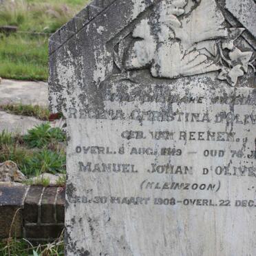 D’OLIVEIRA Regina Christina nee van REENEN -1919 :: D’OLIVEIRA Manuel Johan 1908-1908