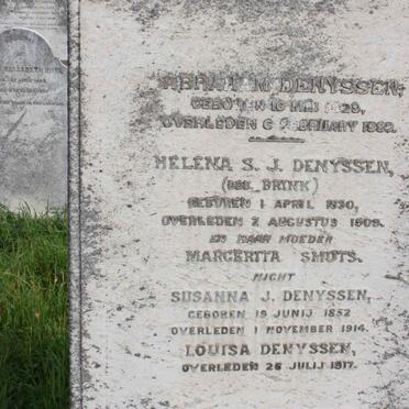 DENYSSEN Abraham 1829-18?7 &amp; Helena S.J. BRINK 1830-1909 :: SMUTS Margerita :: DENYSSEN Susanna J. 1852-1914