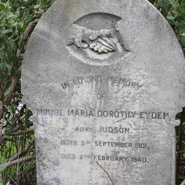EYDEN Minnie Maria Dorothy nee JUDSON 1901-1940