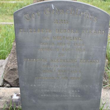 ECKARD Elizabeth Debora nee NEETHLING 1834-1978 :: ECKARD Fredrick Neethling 1883-1884 :: NEETHLING Cornelia J.M. 1858-1945