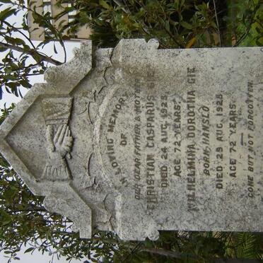 GIE Christian Casparus -1925 &amp; Wilhelmina Dorothea HANSLO -1925