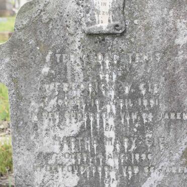 GIE Fredrick W. -1891 &amp; Martha Mary -1896