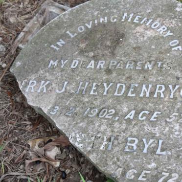 HEYDENRYCH  ?rk  J. -1902 &amp;  ?eth Byl