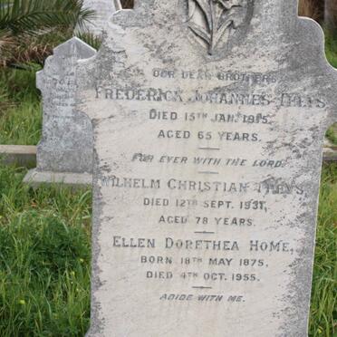 THEYS Frederick Johannes -1915 :: :: THEYS Wilhelm Christian -1931 ::  HOME Ellen Dorethea 1875-1955