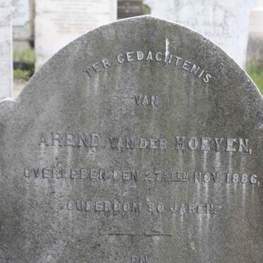 HOEVEN Arend, van der -1886