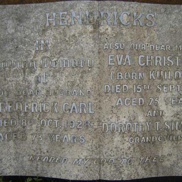 HENDRICKS Frederick Carl -1928 &amp; Eva Christina KUILDER -1932 :: SIMONS Dorothy T.