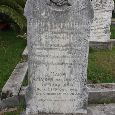 JAARSVELD Pieter N. J., van  -1914 &amp; Maria Catharina COLLINS -1948