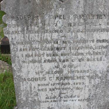 KANNEMEYER Jacobus C. 1853-1901 :: KANNEMEYER Frederick Karel 1878-1897