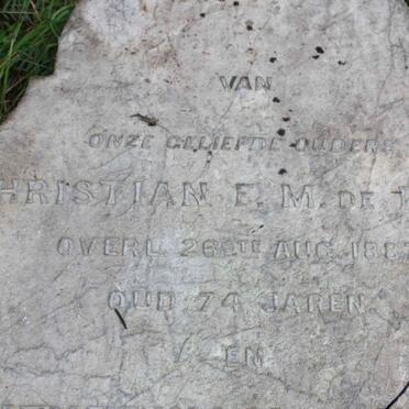 KOCK Christian E.M., de -1887 &amp; Hendrika J. KERDEL -1915 