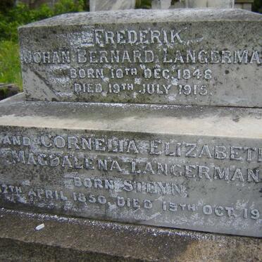 LANGERMAN Frederik Johan Bernard 1848-1915 &amp; Cornelia Elizabeth Magdalena STEYN 1850-1922