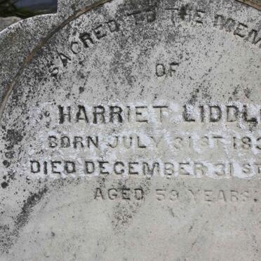 LIDDLE Harriet 1832-1891