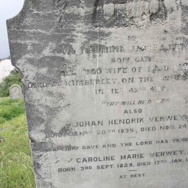 LEWIS Wilhelmina Jacoba  -1897 :: VERWEY Johan Hendrik 1835-1896 :: VERWEY Caroline Marie 1829-1912