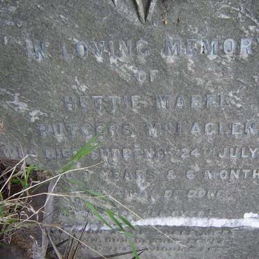 McLAGLEN Hettie Mabel Rutgers -1890