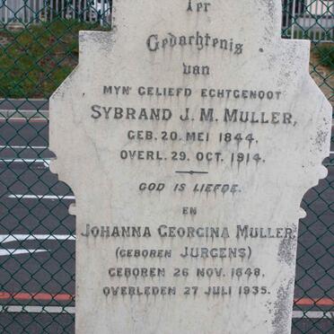 MULLER Sybrand J.M. 1844-1914 &amp; Johanna Georgina JURGENS 1848-1935