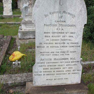 MAASDORP  Norman 1885-1916 :: MAASDORP Arthur 1896-1916