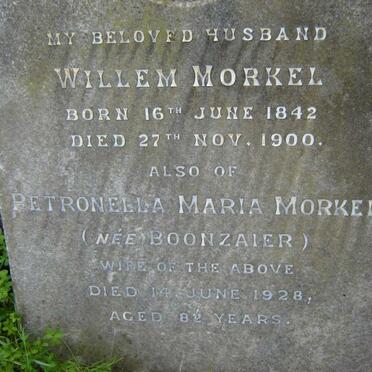 MORKEL Willem 1842-1900 &amp; Petronella Maria BOONZAIER -1928