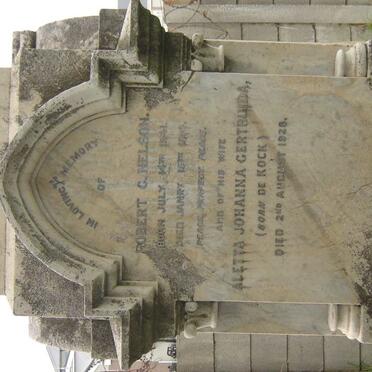 NELSON Robert C. 1841-1914 &amp; Aletta Johanna Gertruida DE KOCK -1928