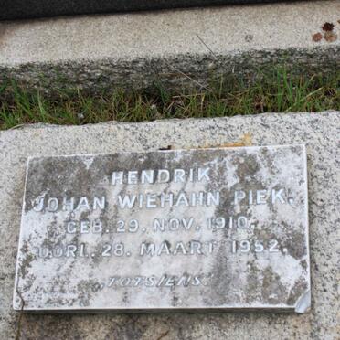 PIEK Hendrik Johan Wiehahn 1910-1952