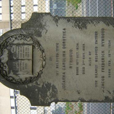 RYNHOUD Jacob Frederick 1834-1906 &amp; Johanna Carolina Dorothea 1836-1889