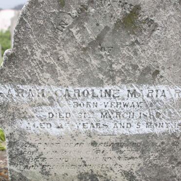 RAKER Sarah Caroline Maria nee VERWAY -188?