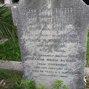 RUTGERS John Henry 1887-1888 :: RUTGER Andries Albertus -1913 &amp; Johanna Maria COMBRINK -1932