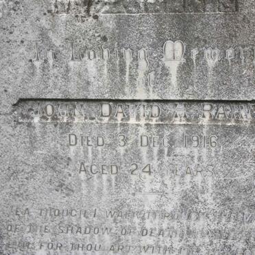 RAINS John David -1916 :: RAINS Eliza nee DE LANGE  -1934