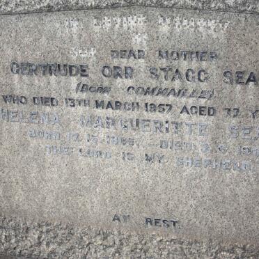 SEARLE Gertrude Orr Stagg nee COMMAILLE -1957 :: SEARLE Helena Margueritte ?
