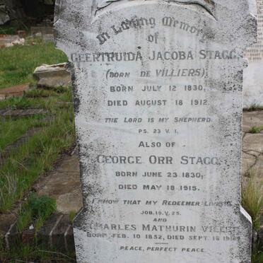 STAGG George Orr 1830-1915 &amp; Geertruida Jacoba DE VILLIERS 1830-1912 :: VILLET Charles Mathurin 1852-1919