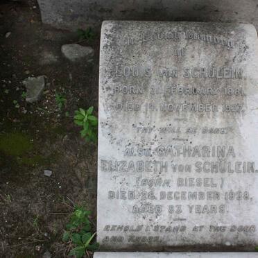 SCHULEIN Louis, von 1881-1927 &amp; Catharina Elizabeth BIESEL -1938