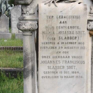 SMIT  Johannes Franciscus Slabber 1864-1934 &amp; Maria Johanna SLABBER 1868-1917