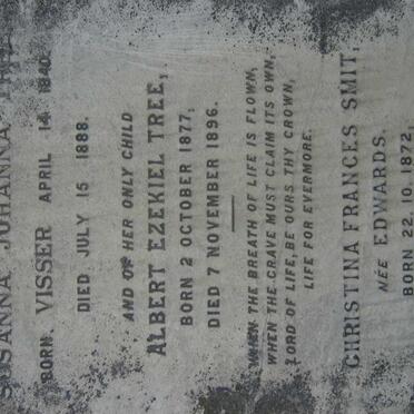 TREE Susanna Johanna nee VISSER 1840-1888 :: TREE Albert Ezekiel 1877-1896 :: SMIT Christina Frances nee EDWARDS 1872-1947