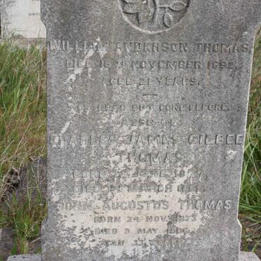 THOMAS William Anderson -1892 :: THOMAS  Charles James Gilbee 1877-1899 :: THOMAS John Augustus 1873-1906