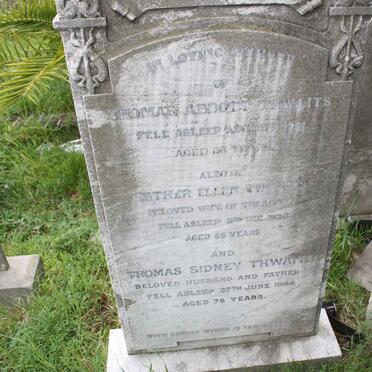 THWAITS Thomas Abbott -1921 &amp; Esther Ellen -1924 :: THWAITS Thomas Sidney -1944 