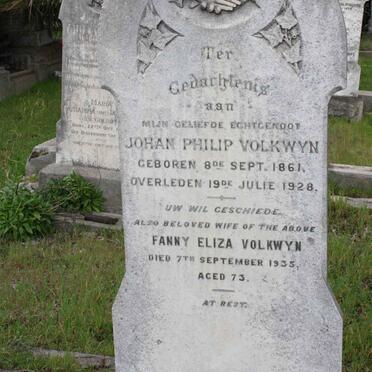 VOLKWYN Johan Philip 1861-1928 &amp; Fanny Eliza -1935
