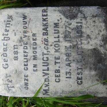 VLUGT M., v.d. nee BAKKER 1877-1931