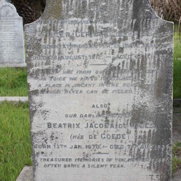 VRIES Pieter Gerhard, de 1851-1912 &amp; Beatrix Jacoba de GOEDE 1870-1929